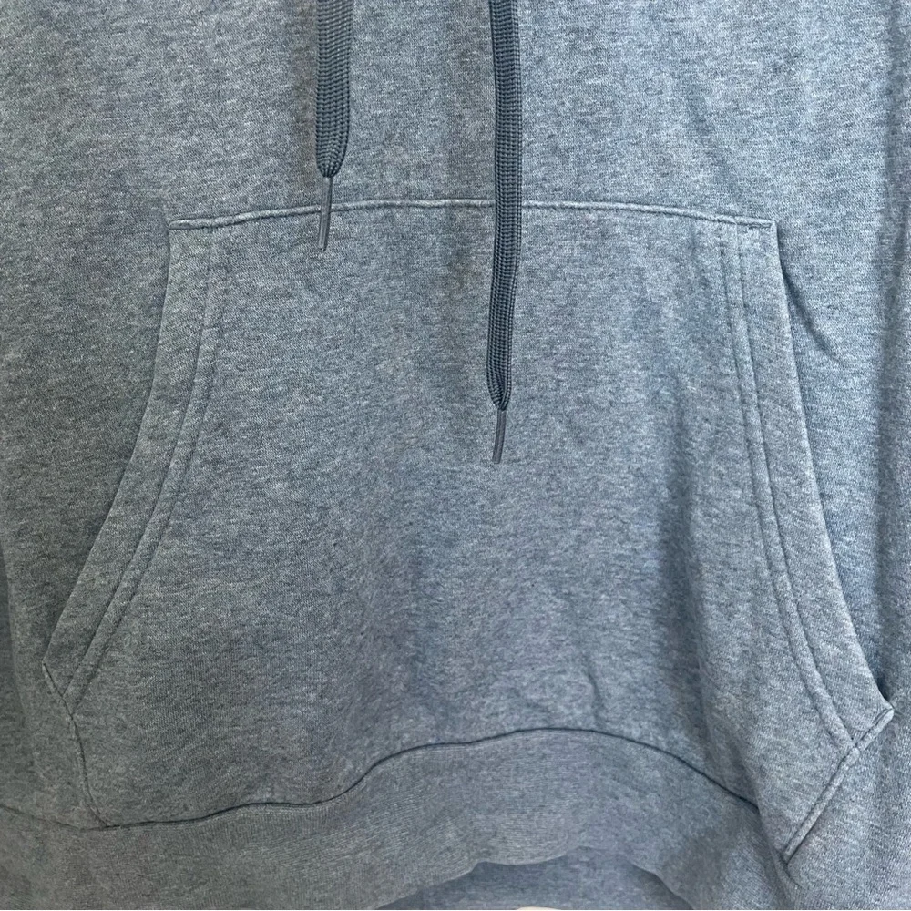 Adidas Men Medium Blue Hoodie Jumper Logo Essentials Sporty Cotton Blend Casual